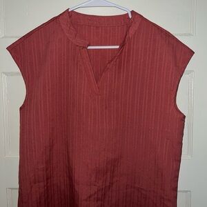 Sleeveless V-Neck Women’s Top in Rust